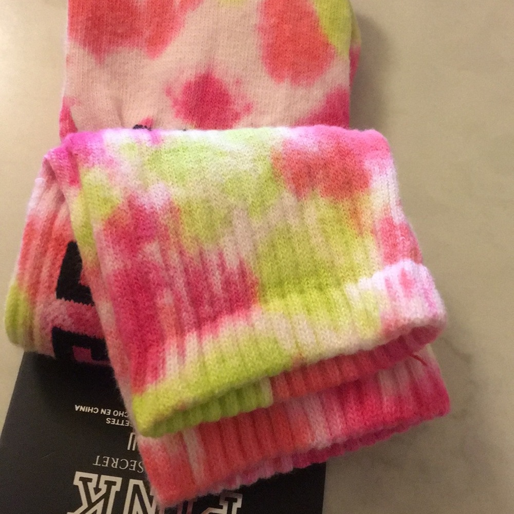 Pink Victoria’s Secret  Tie dye crew socks - Picture 3 of 3